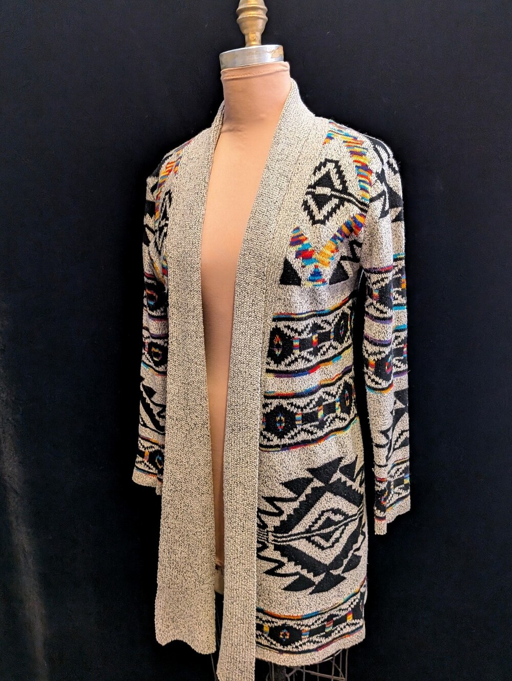 SOUTHWEST Style OPEN Cardigan Sweater Cotton Blend Medium